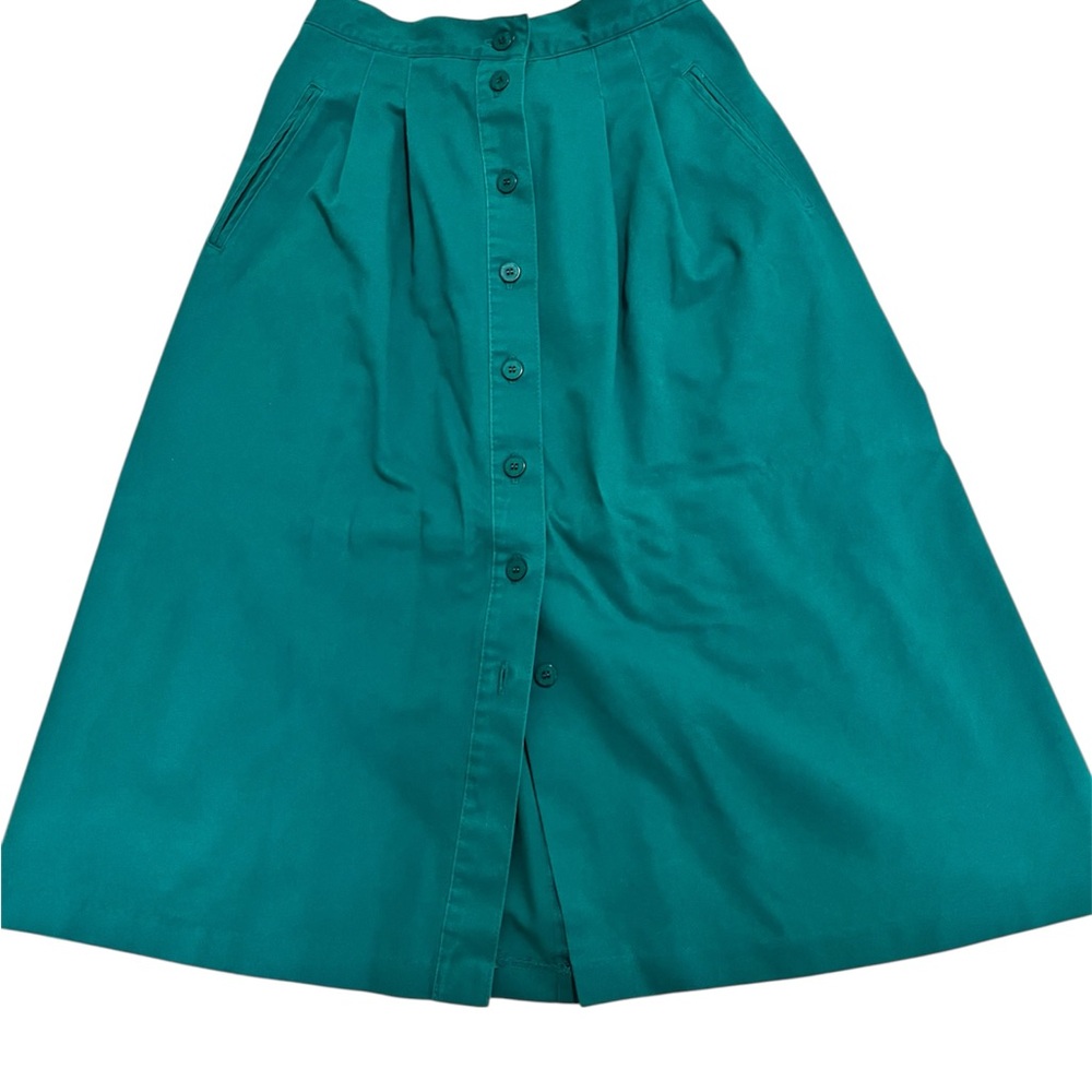 Koret Turquoise A-Line Skirt with Button Front